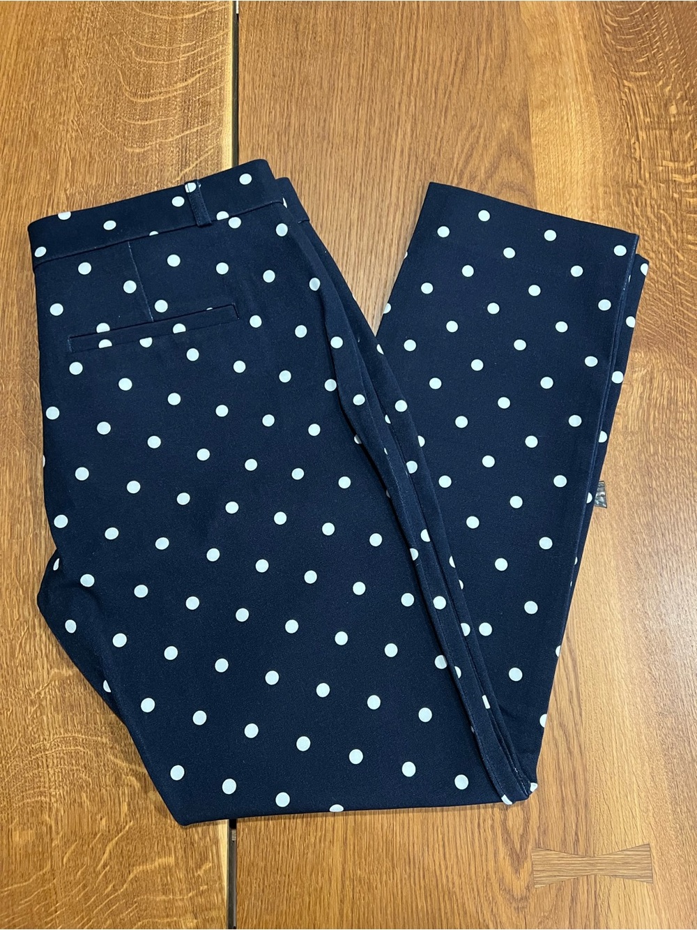 Banana Republic Navy Blue Polka Dot Sloane Trousers 6
